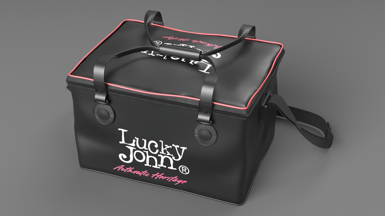 3D Lucky John Black Fishing Bag model