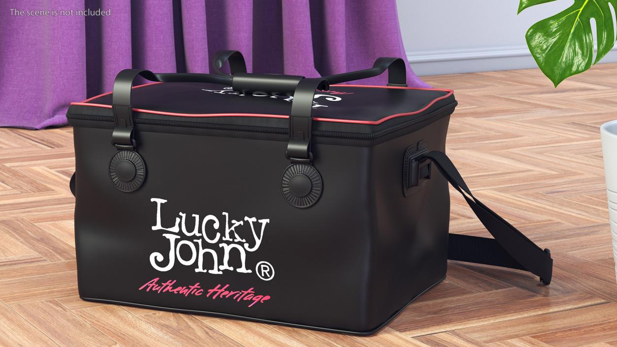 3D Lucky John Black Fishing Bag model