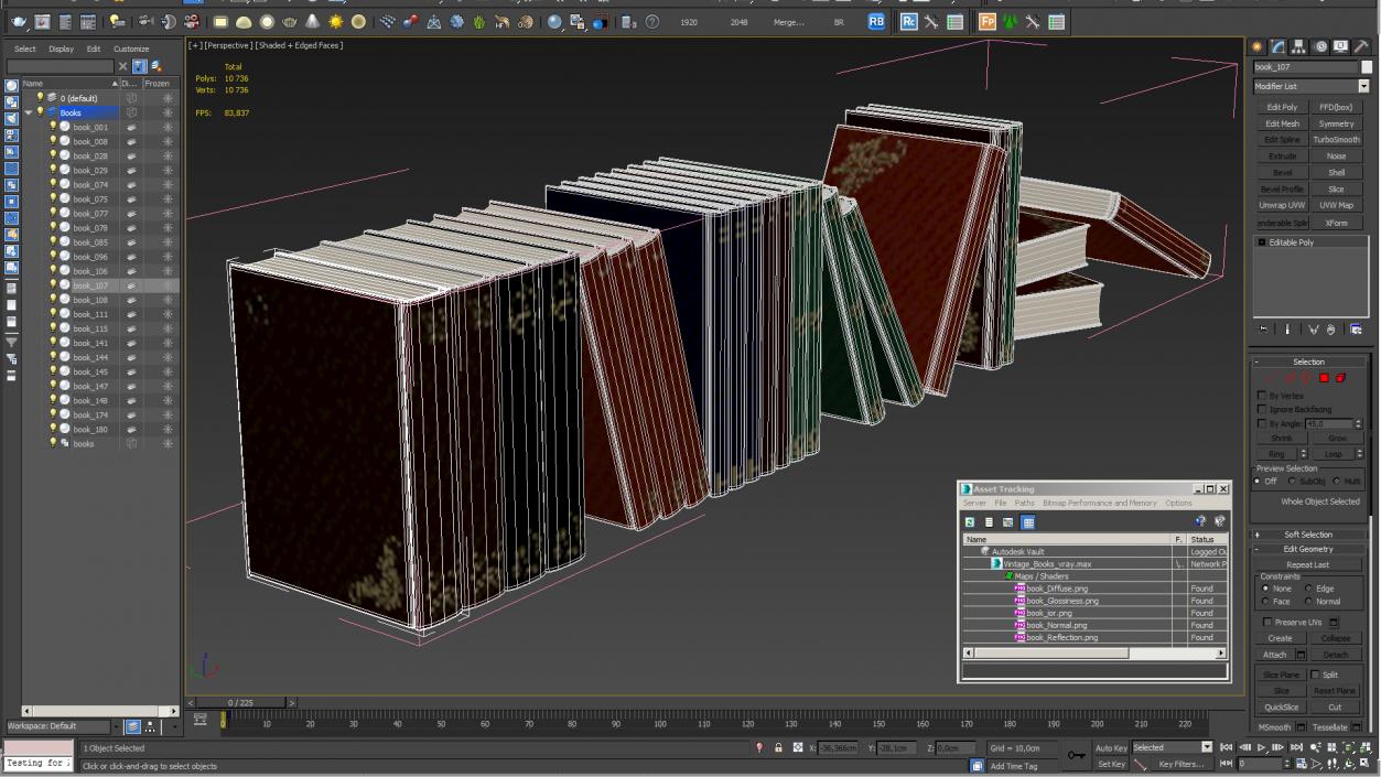 3D Vintage Books model