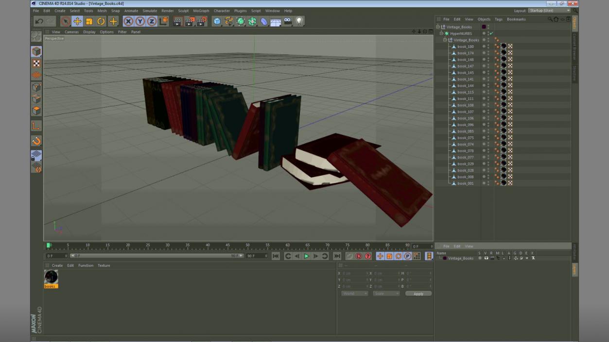 3D Vintage Books model