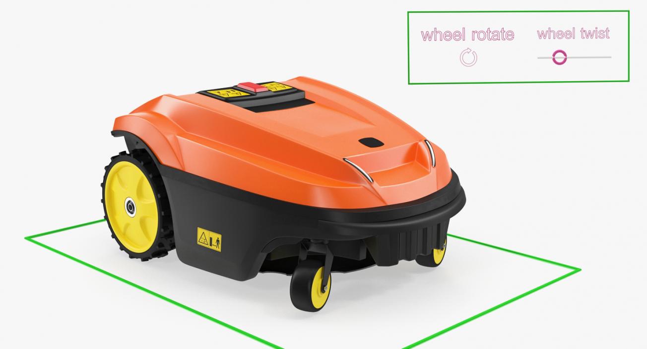 3D Automatic Robotic Lawn Mower Generic Rigged model