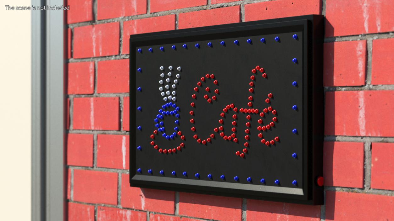 Classic LED Cafe Light Board Sign OFF 3D