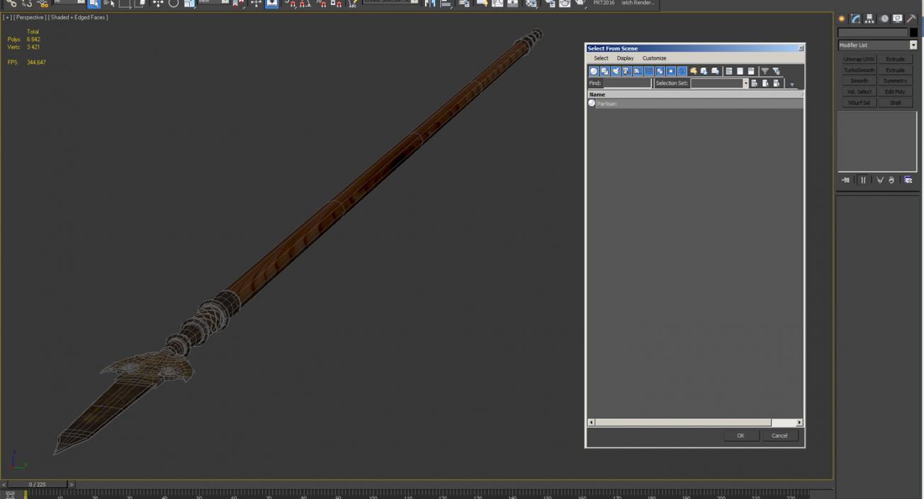 3D model Partisan Pole Weapon