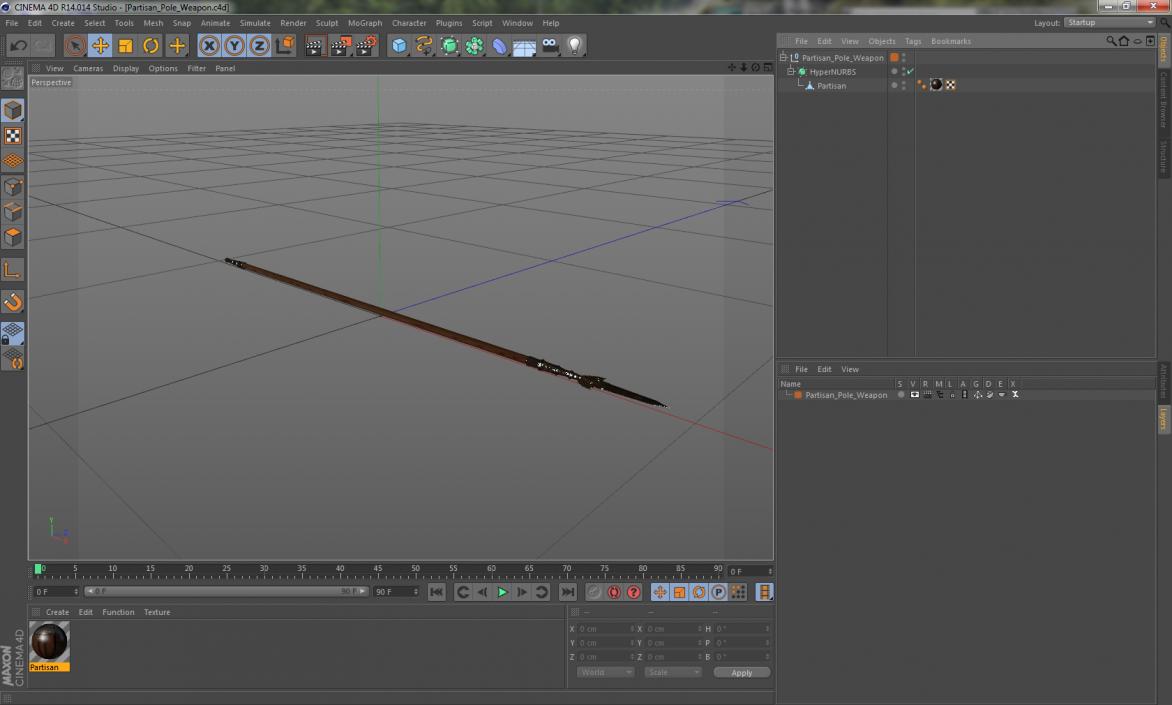 3D model Partisan Pole Weapon