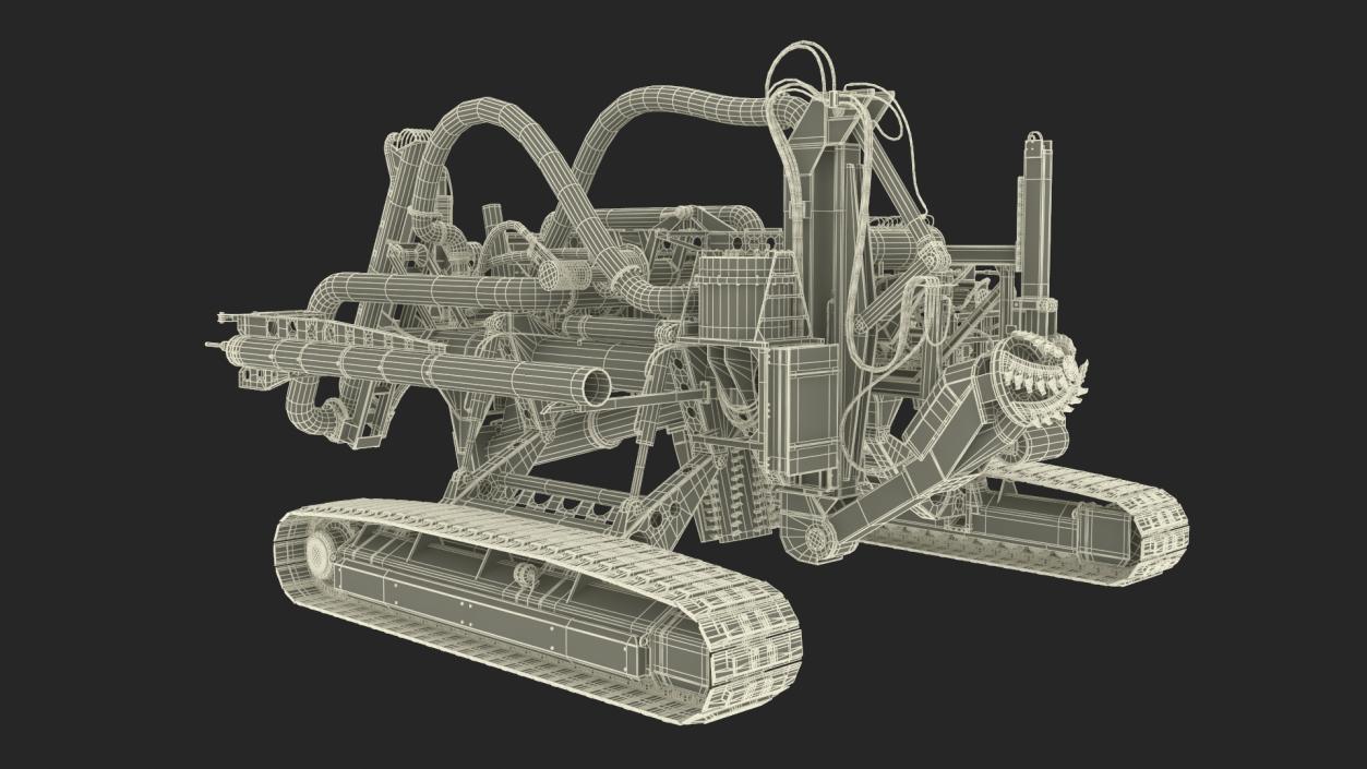 3D Subsea Pipeline Trencher Rigged