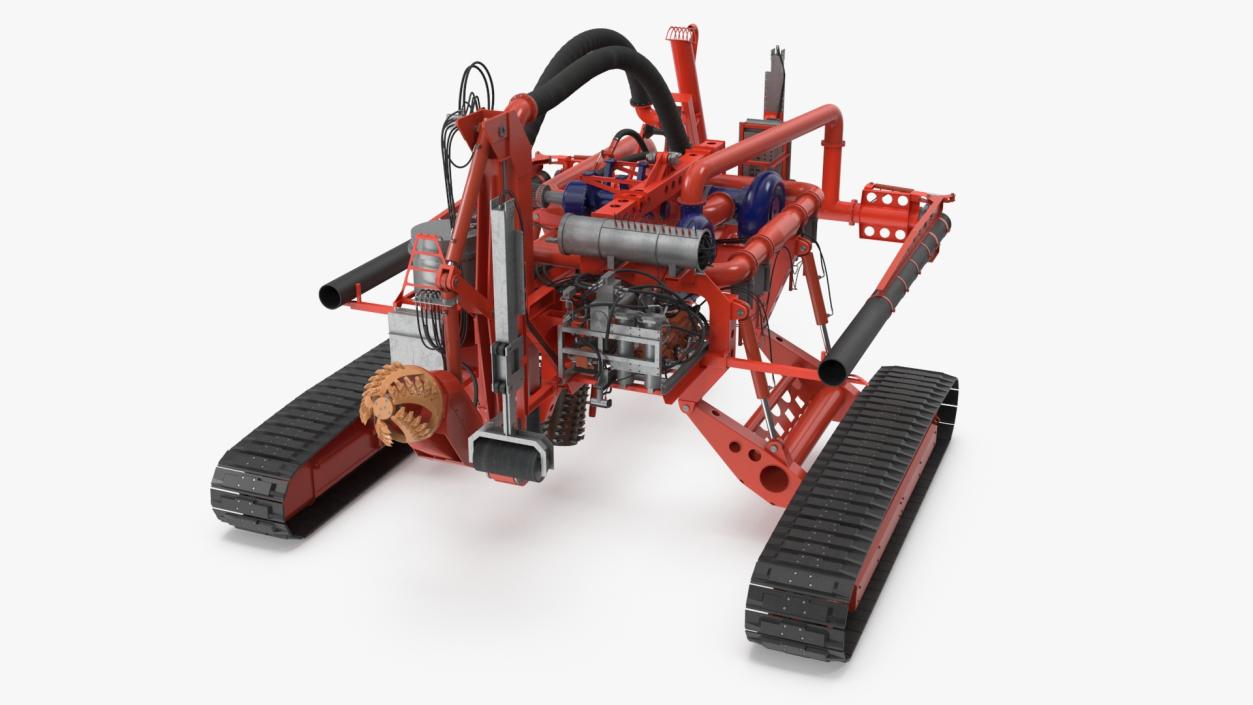 3D Subsea Pipeline Trencher Rigged