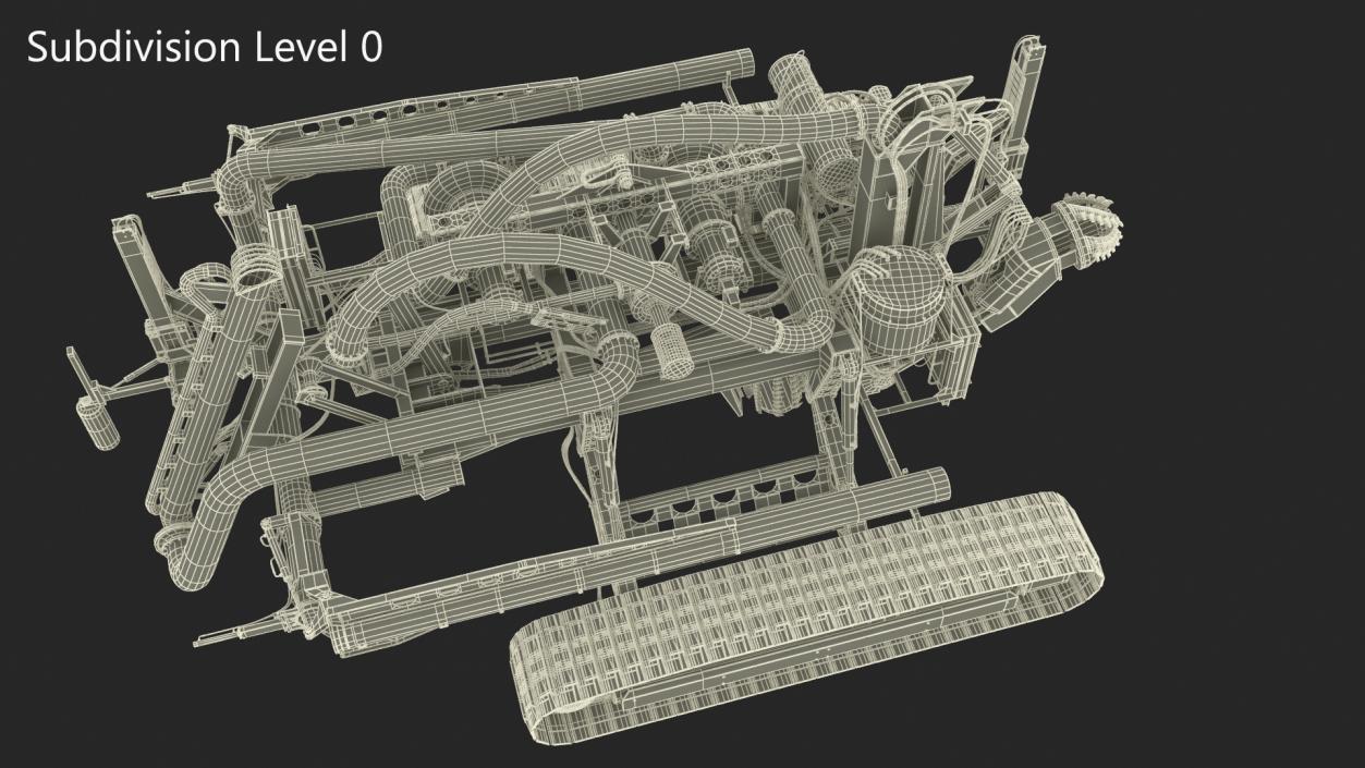 3D Subsea Pipeline Trencher Rigged