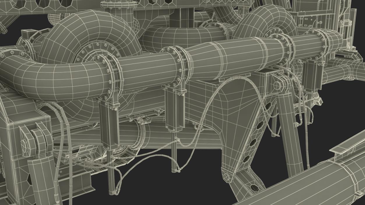 3D Subsea Pipeline Trencher Rigged