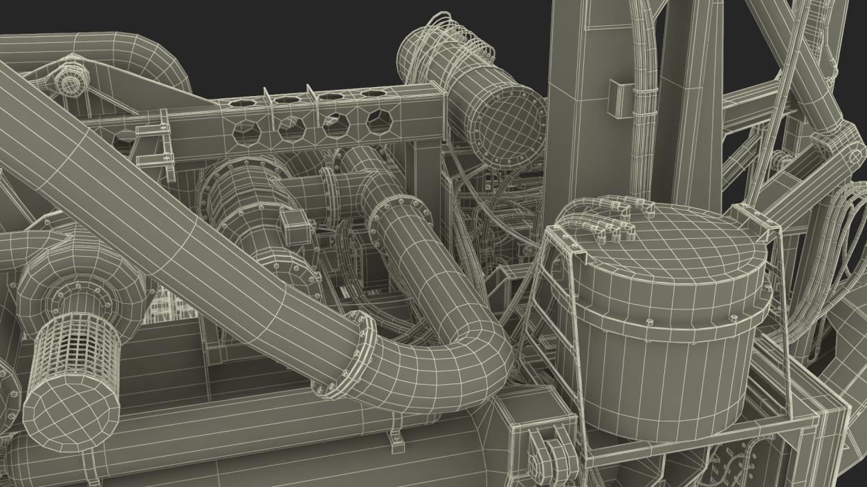 3D Subsea Pipeline Trencher Rigged