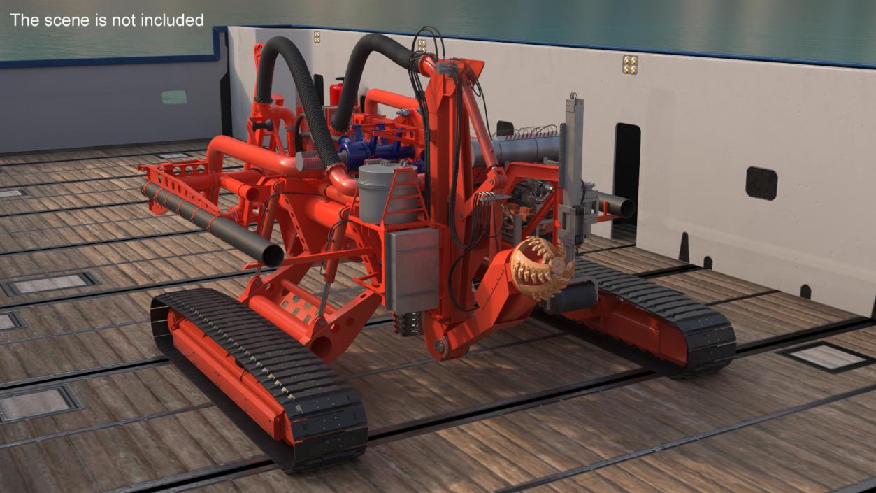 3D Subsea Pipeline Trencher Rigged