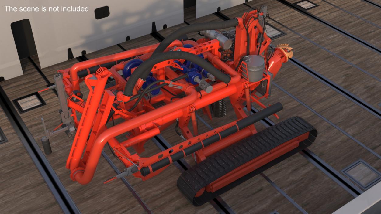 3D Subsea Pipeline Trencher Rigged