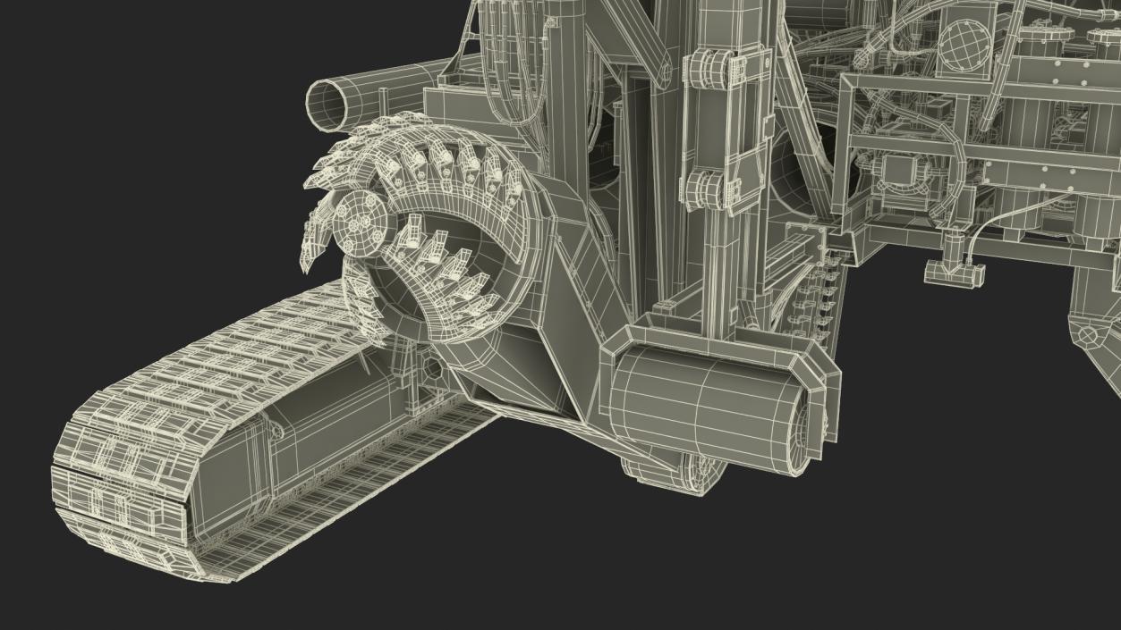 3D Subsea Pipeline Trencher Rigged