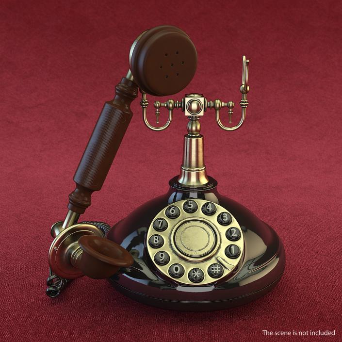 3D Antique 1920s Telephone model