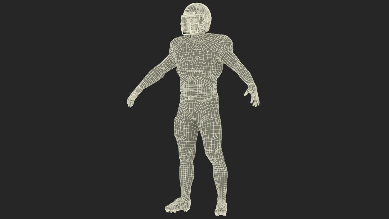 3D model Black Uniform Black Man Football Player Rigged for Cinema 4D