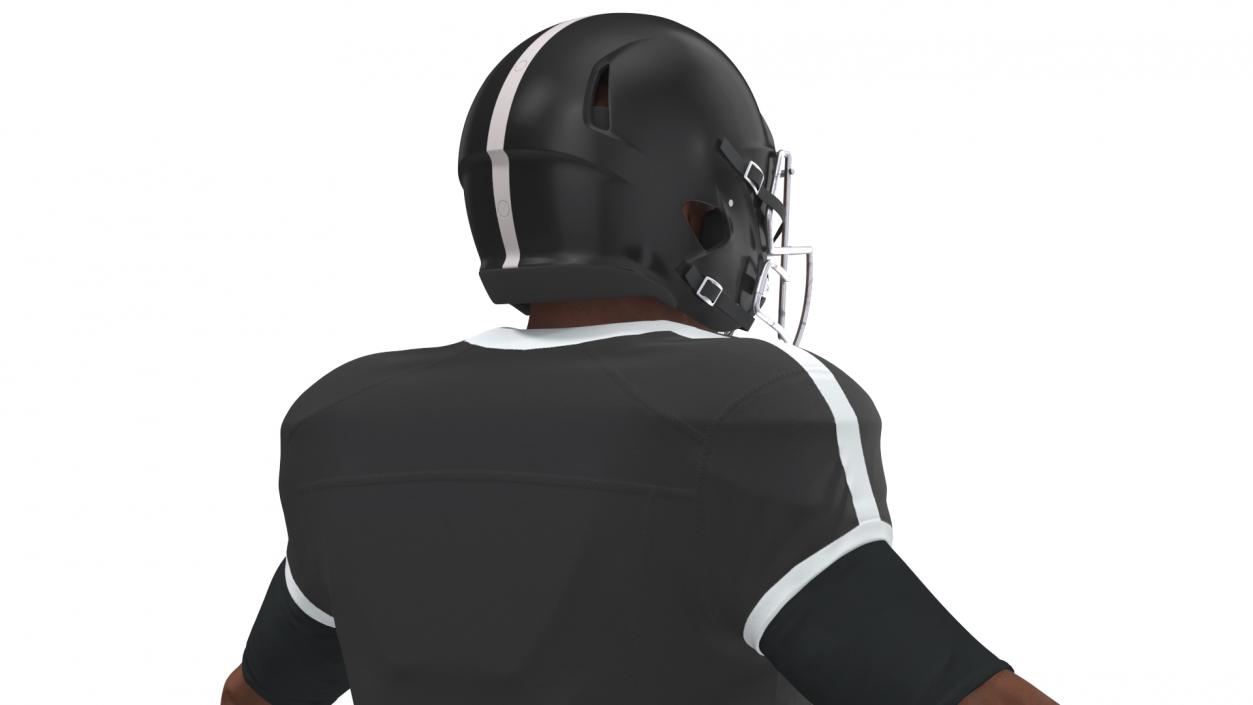 3D model Black Uniform Black Man Football Player Rigged for Cinema 4D