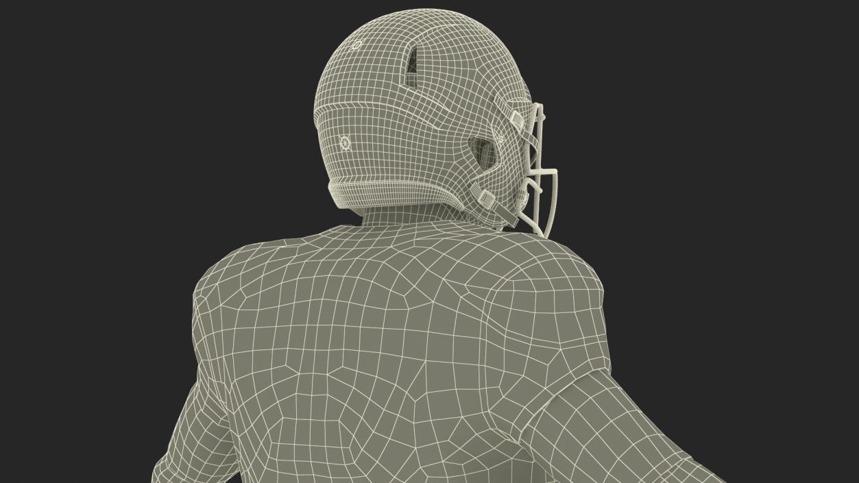 3D model Black Uniform Black Man Football Player Rigged for Cinema 4D