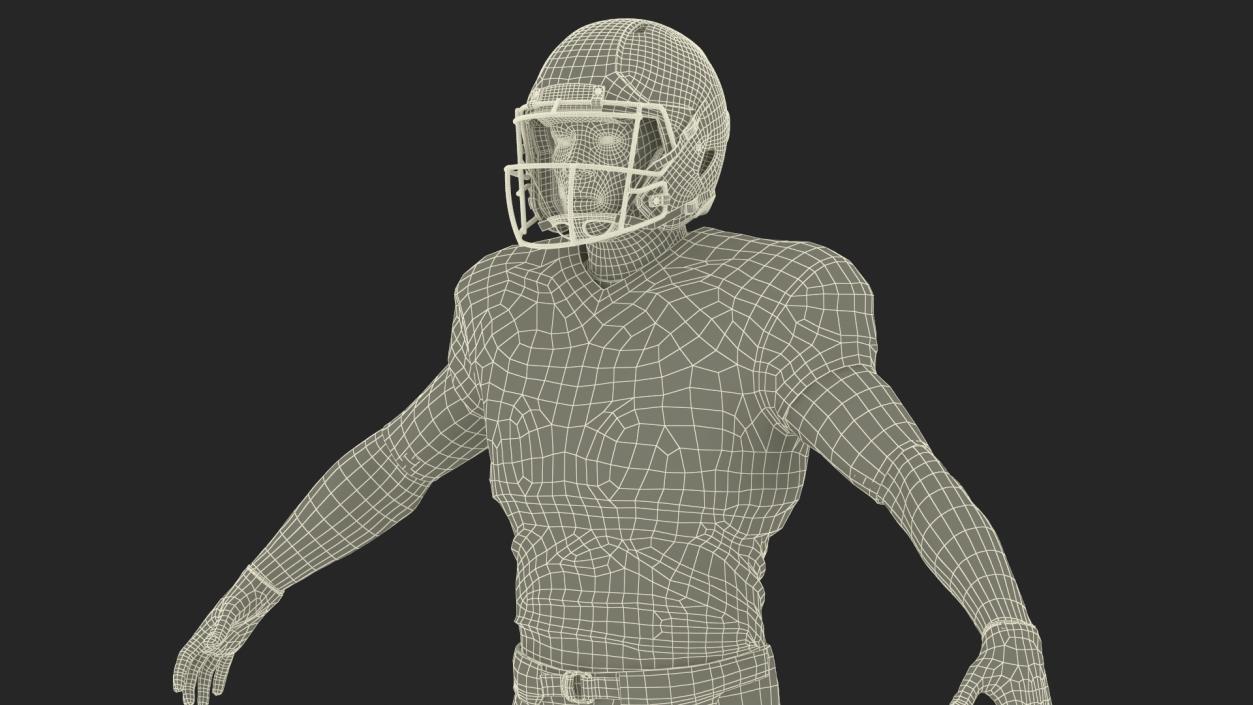 3D model Black Uniform Black Man Football Player Rigged for Cinema 4D