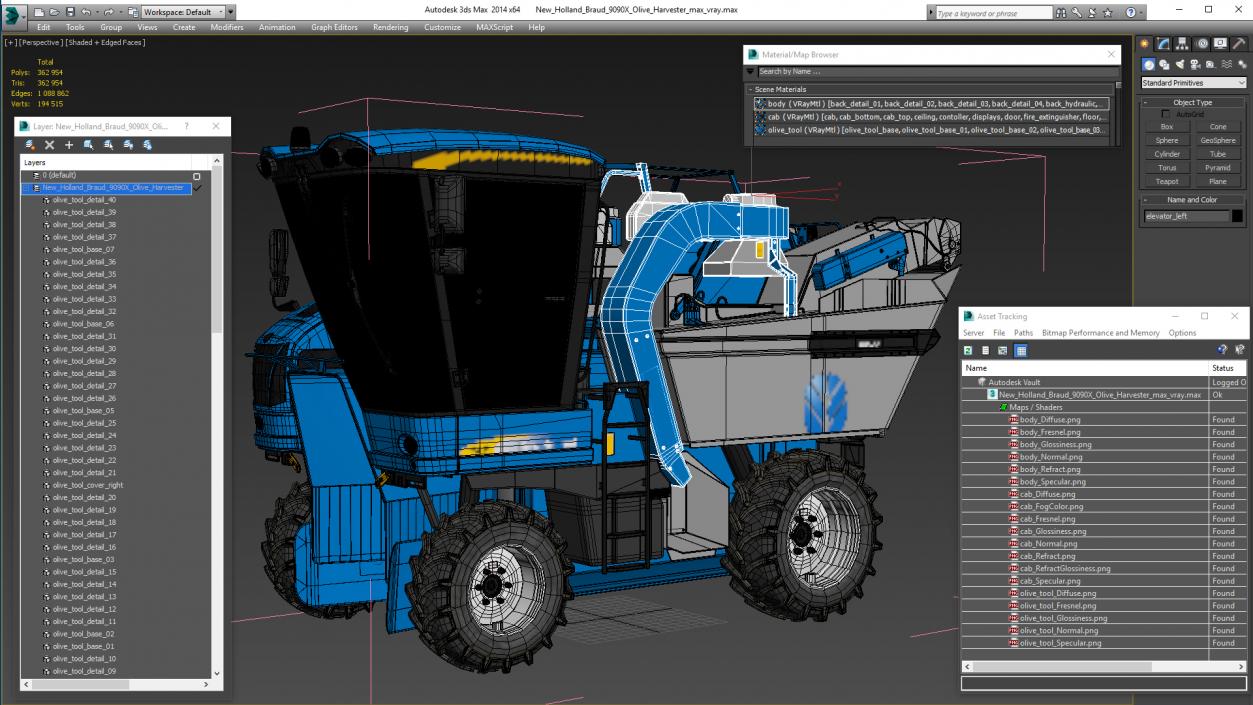 New Holland Braud 9090X Olive Harvester 3D model