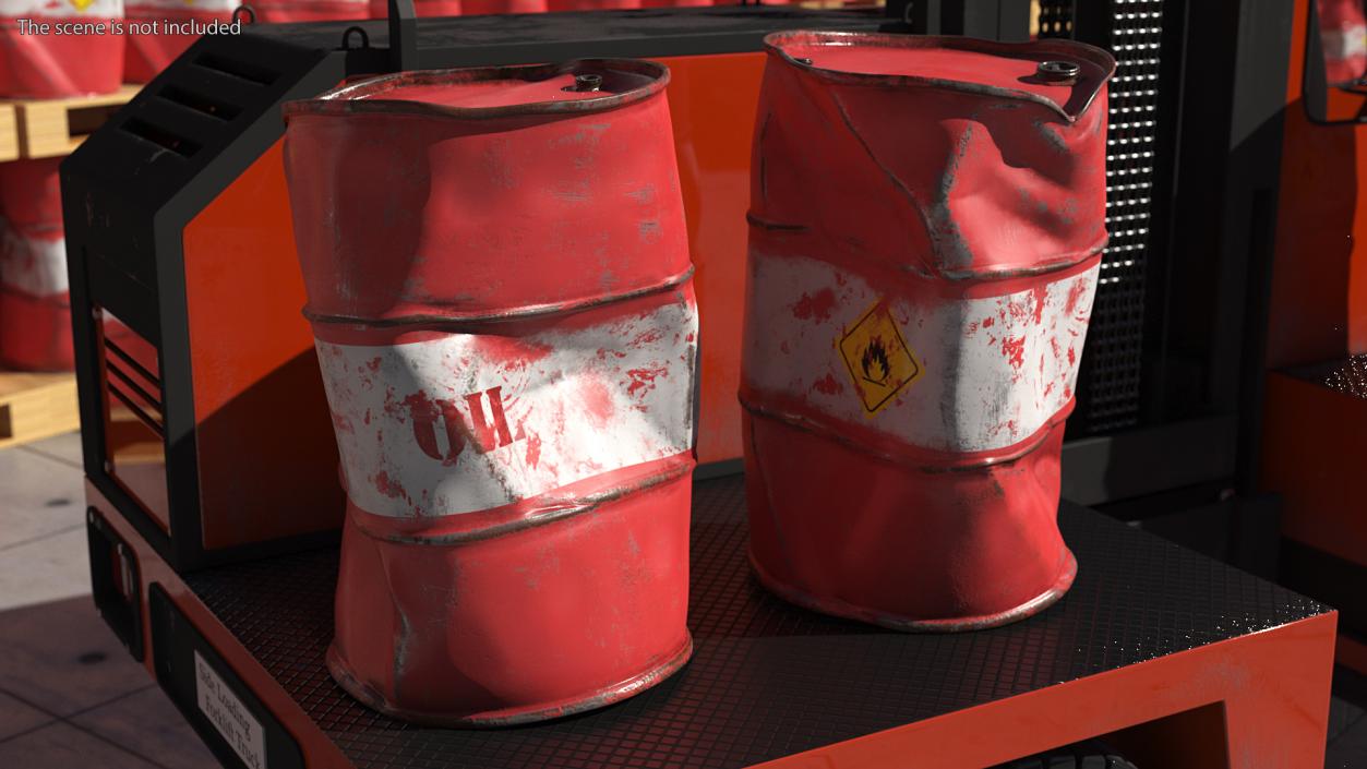 3D model Heavy Damaged Crude Oil Barrel