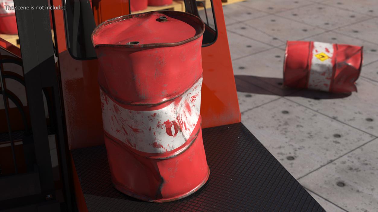 3D model Heavy Damaged Crude Oil Barrel