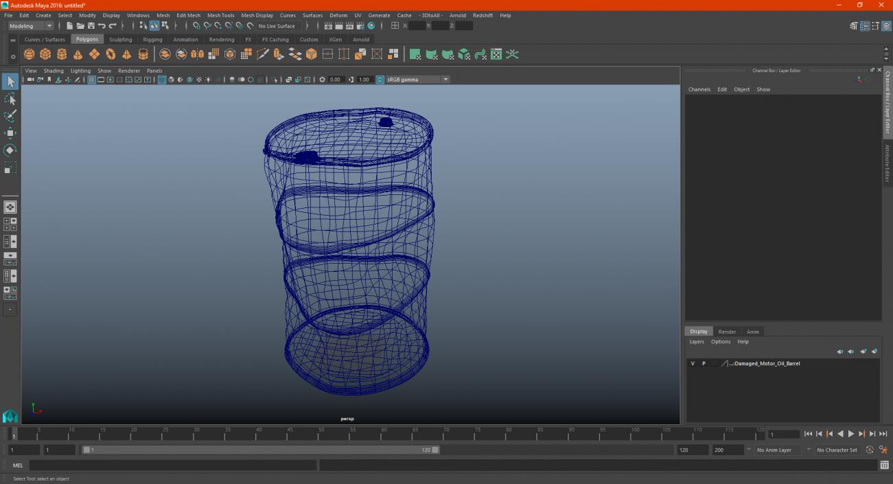 3D model Heavy Damaged Crude Oil Barrel