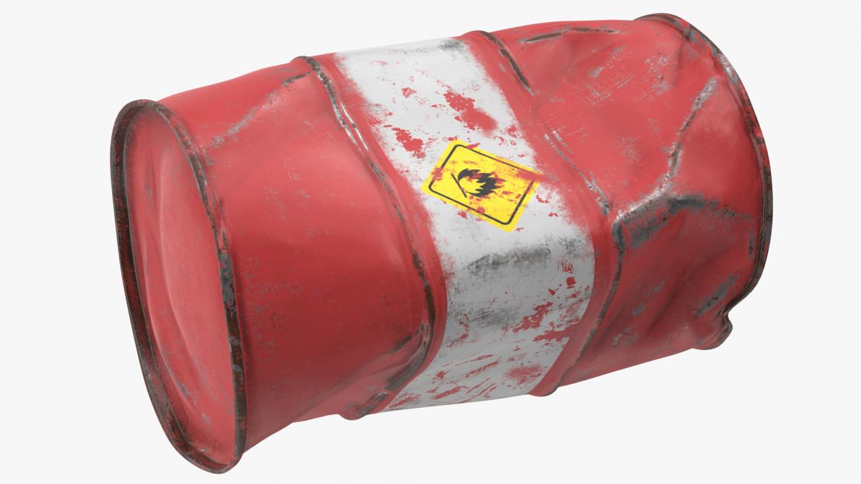 3D model Heavy Damaged Crude Oil Barrel