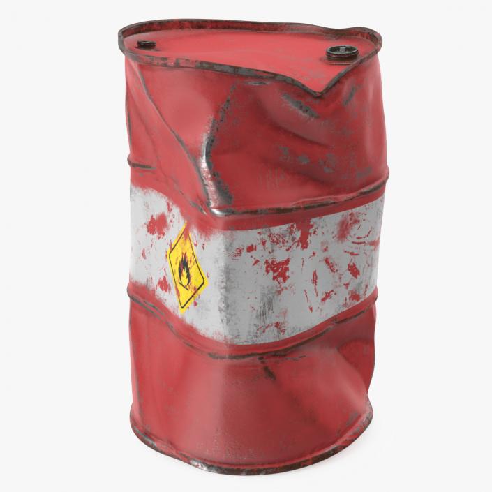 3D model Heavy Damaged Crude Oil Barrel