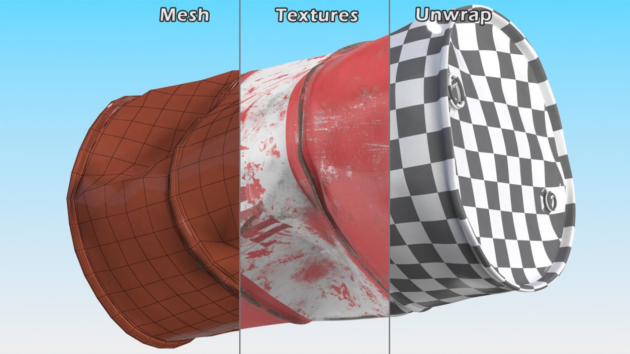 3D model Heavy Damaged Crude Oil Barrel