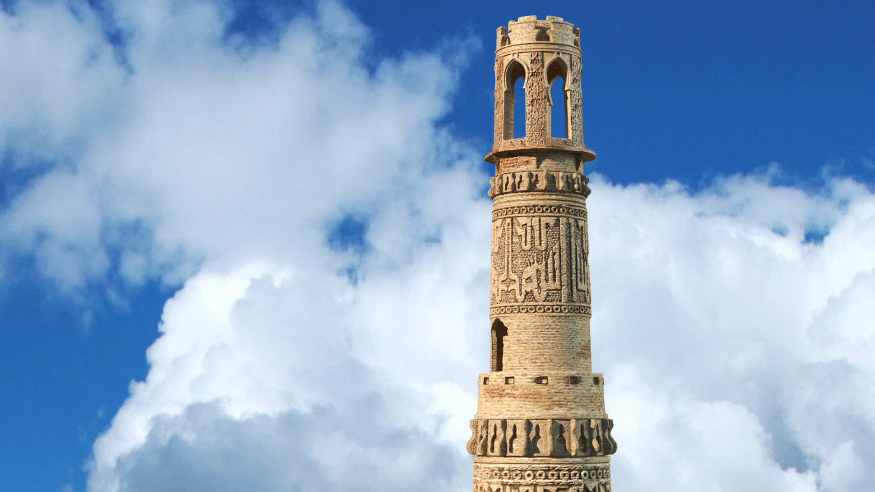 3D Minaret and Remains of Jam UNESCO model