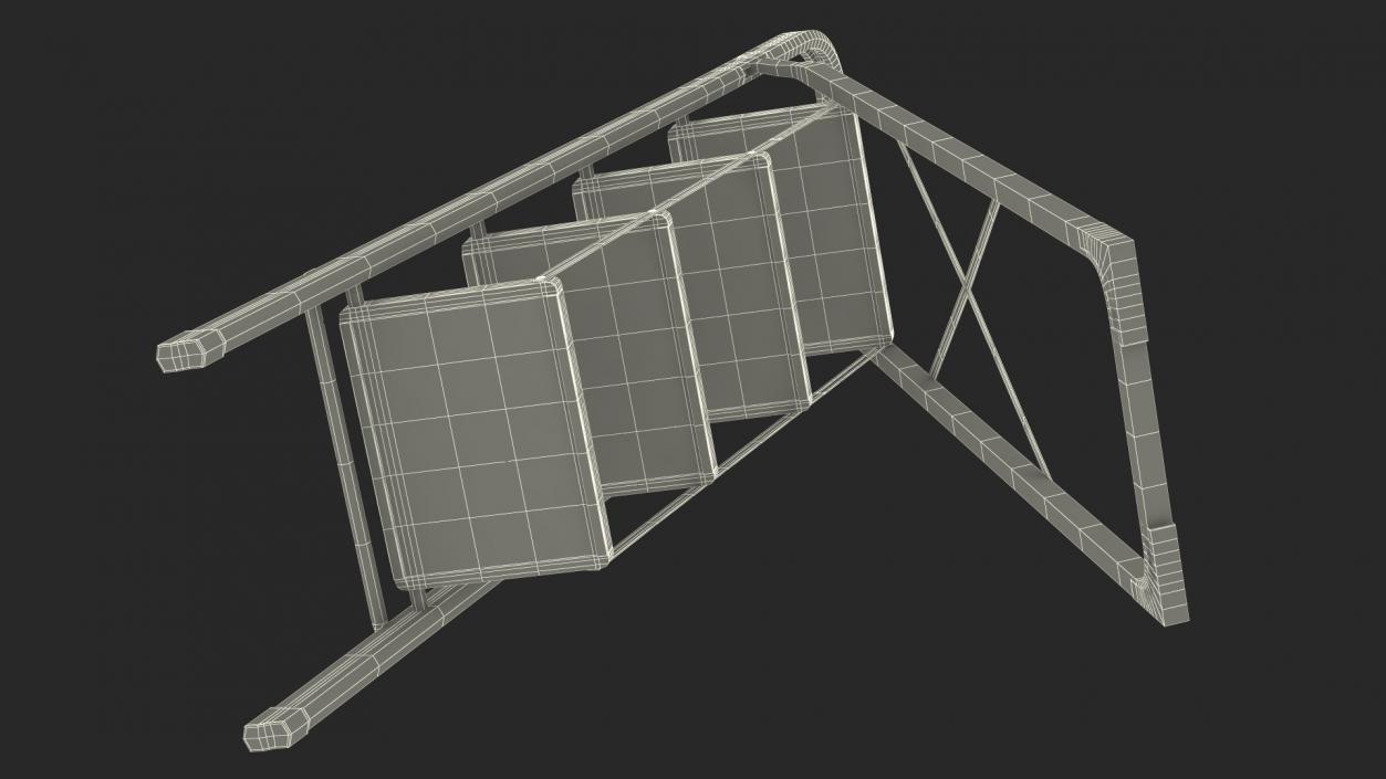 3D 4 Step Ladder for Home Folded Rigged