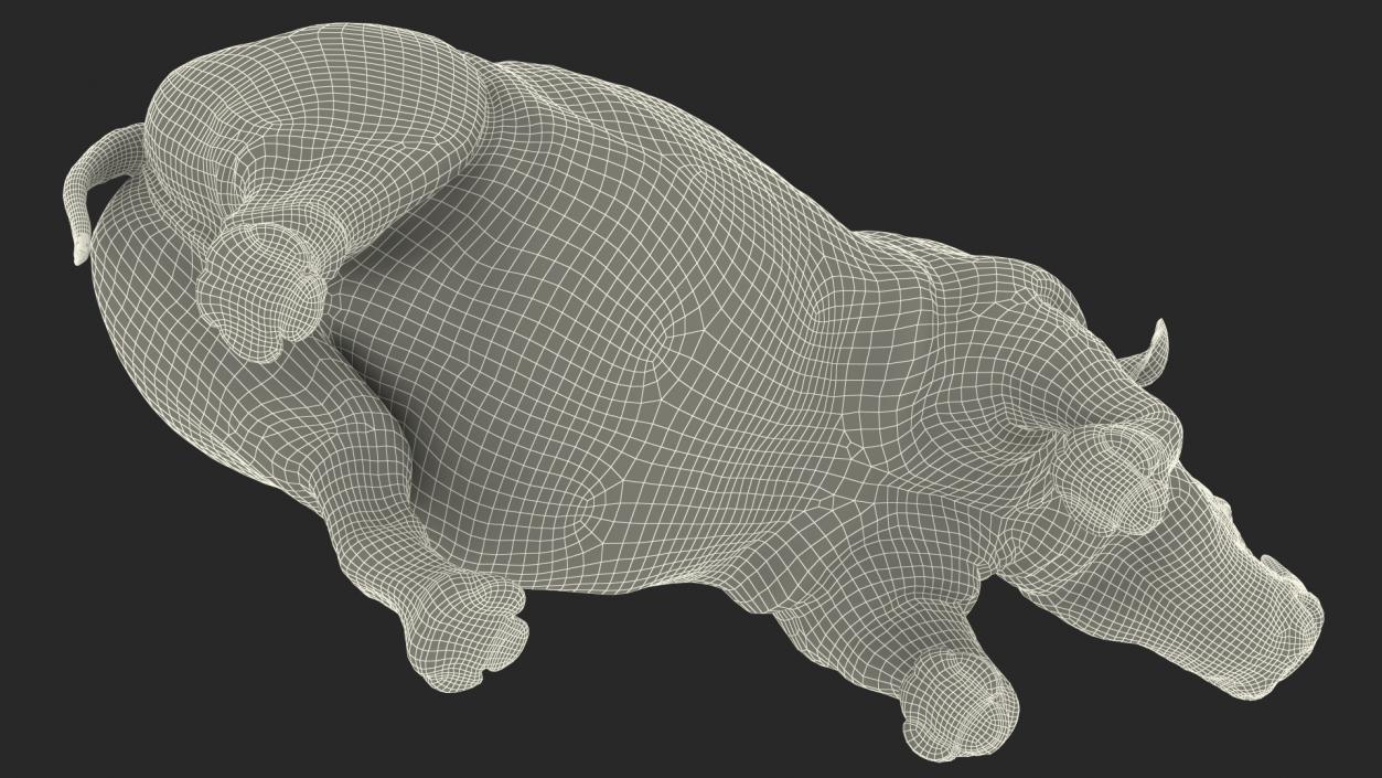 3D Rhino Adult Running Pose Fur model