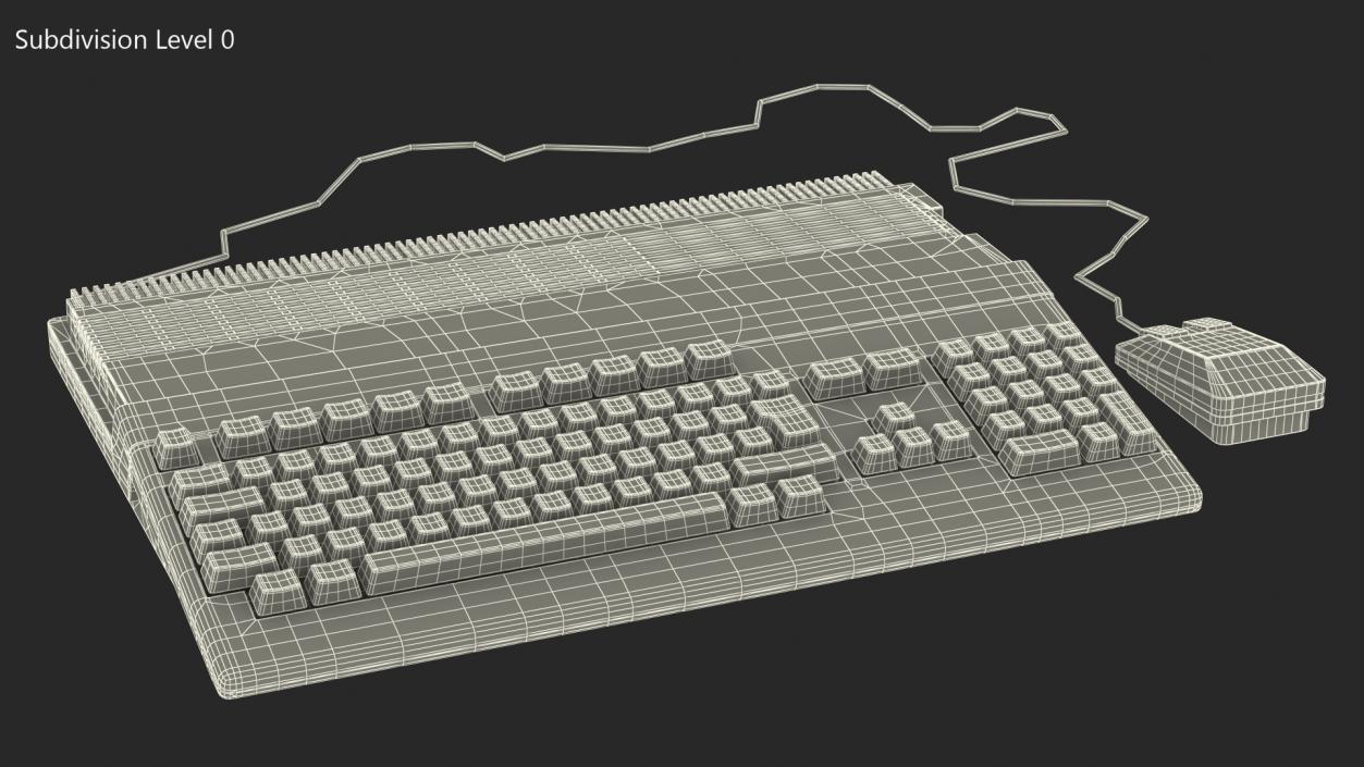 3D Retro Home Computer with Keyboard model