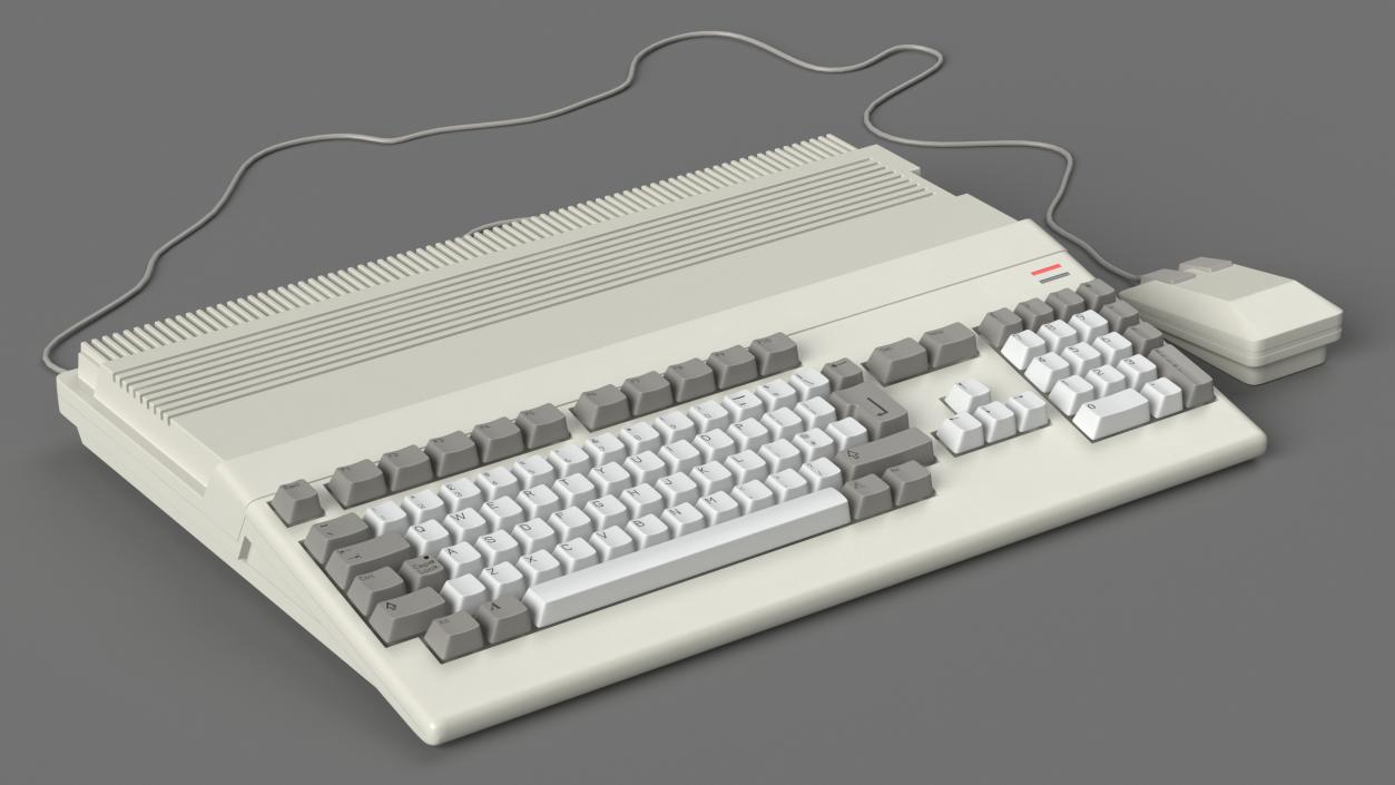 3D Retro Home Computer with Keyboard model