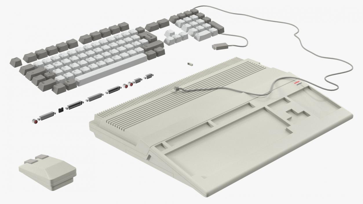 3D Retro Home Computer with Keyboard model