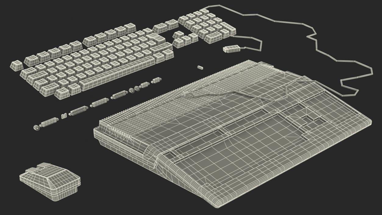 3D Retro Home Computer with Keyboard model