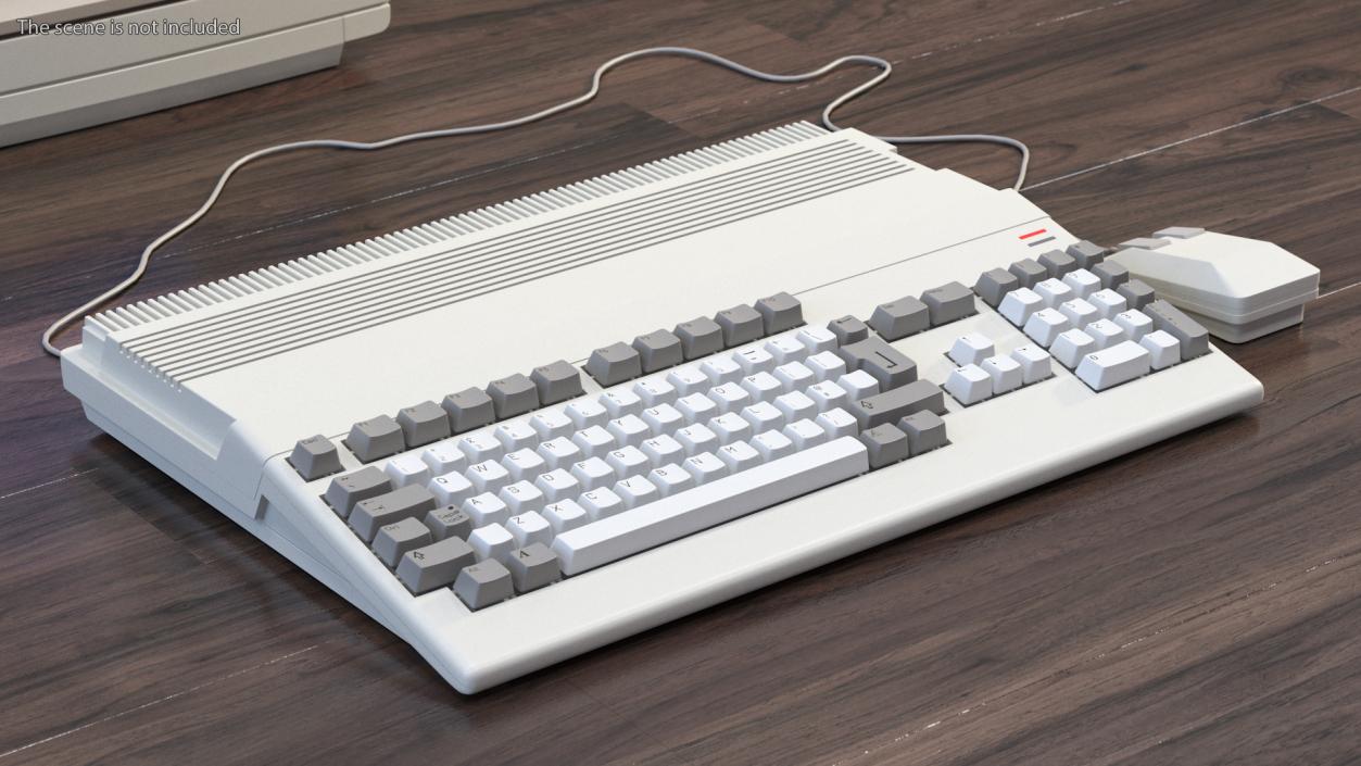 3D Retro Home Computer with Keyboard model