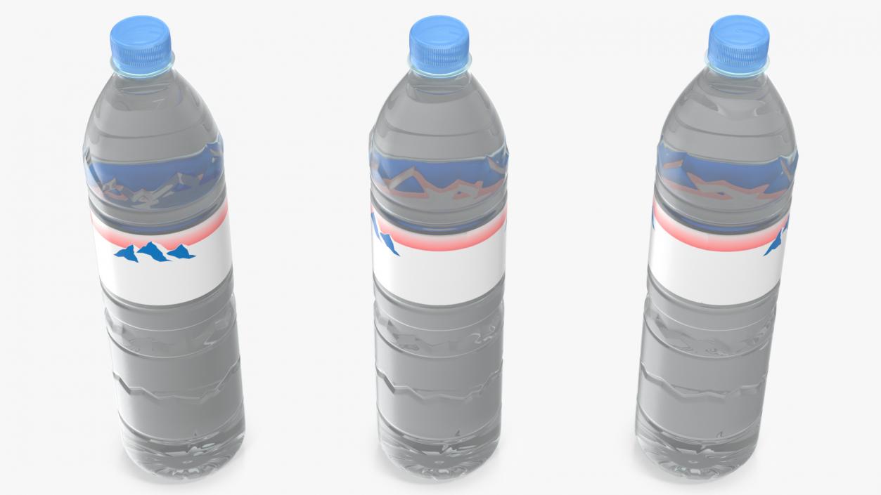 3D Mineral Water Plastic Bottle model