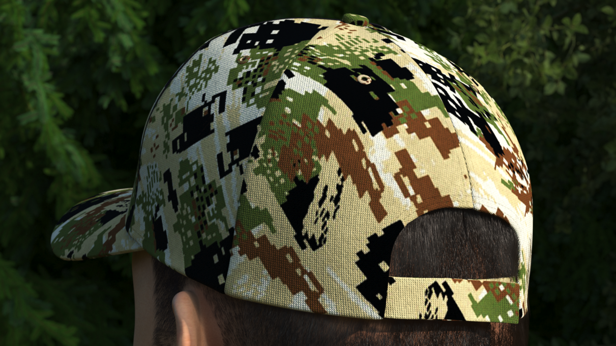 3D Hunting Cap Forest Camo model