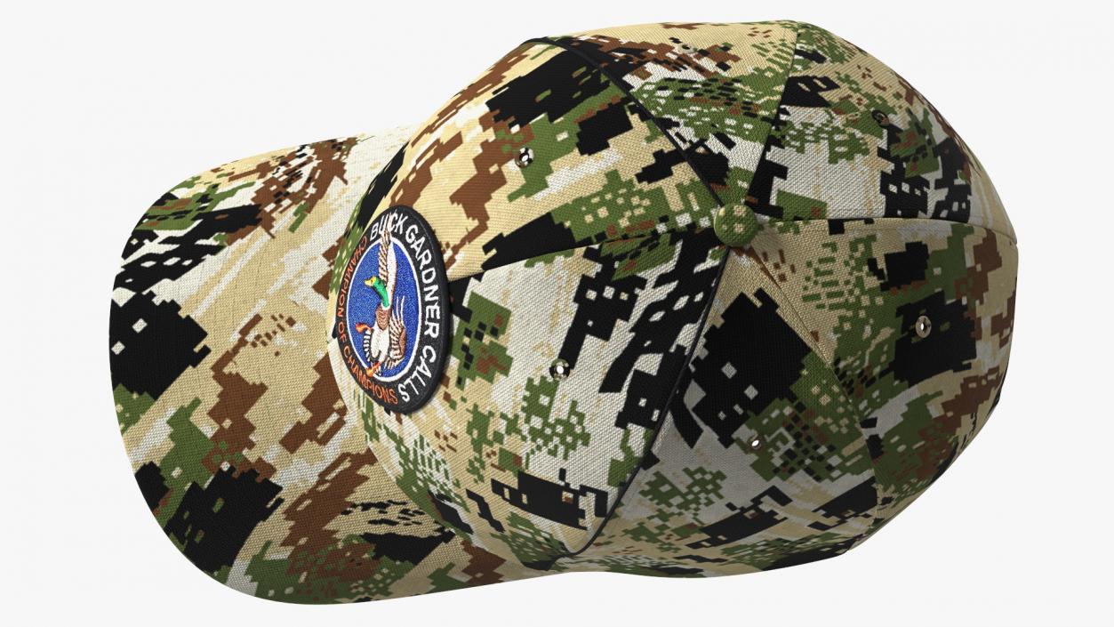 3D Hunting Cap Forest Camo model