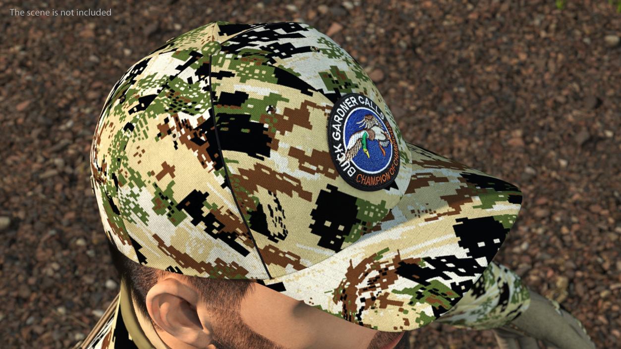 3D Hunting Cap Forest Camo model