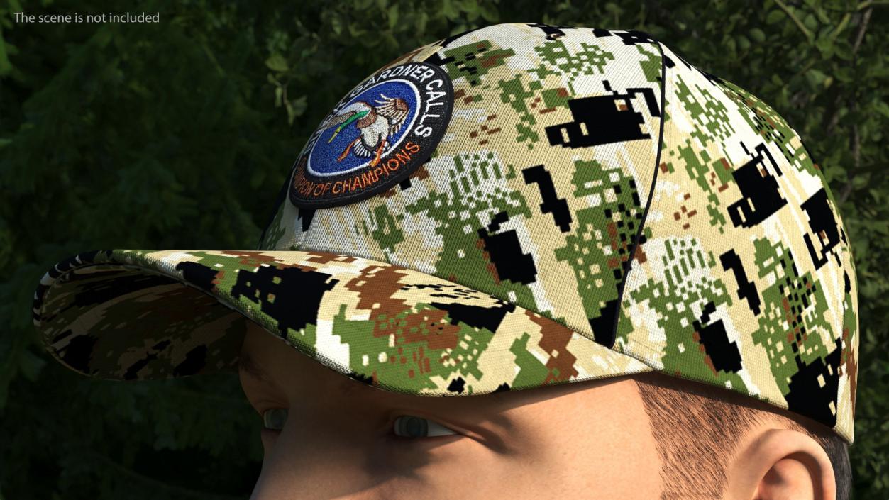 3D Hunting Cap Forest Camo model