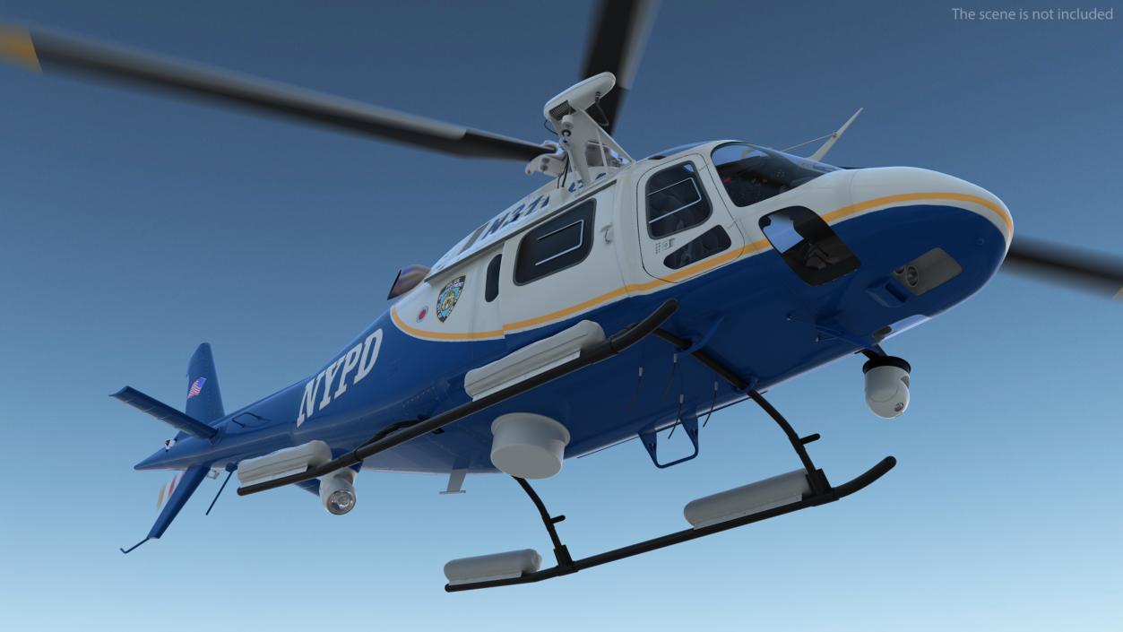 3D model Helicopter AgustaWestland AW119 Police Rigged