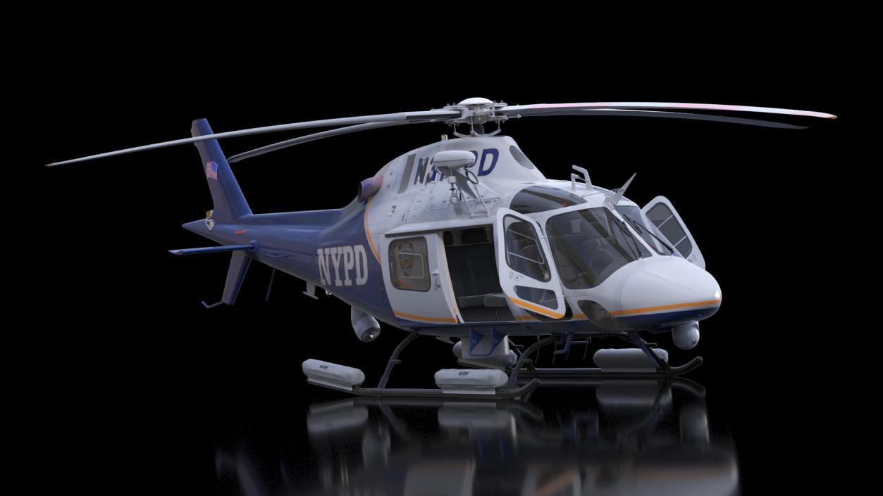 3D model Helicopter AgustaWestland AW119 Police Rigged