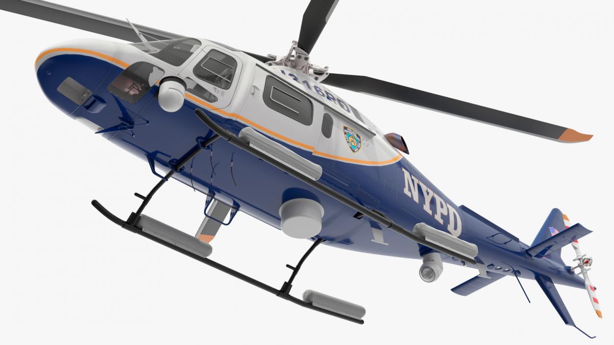 3D model Helicopter AgustaWestland AW119 Police Rigged