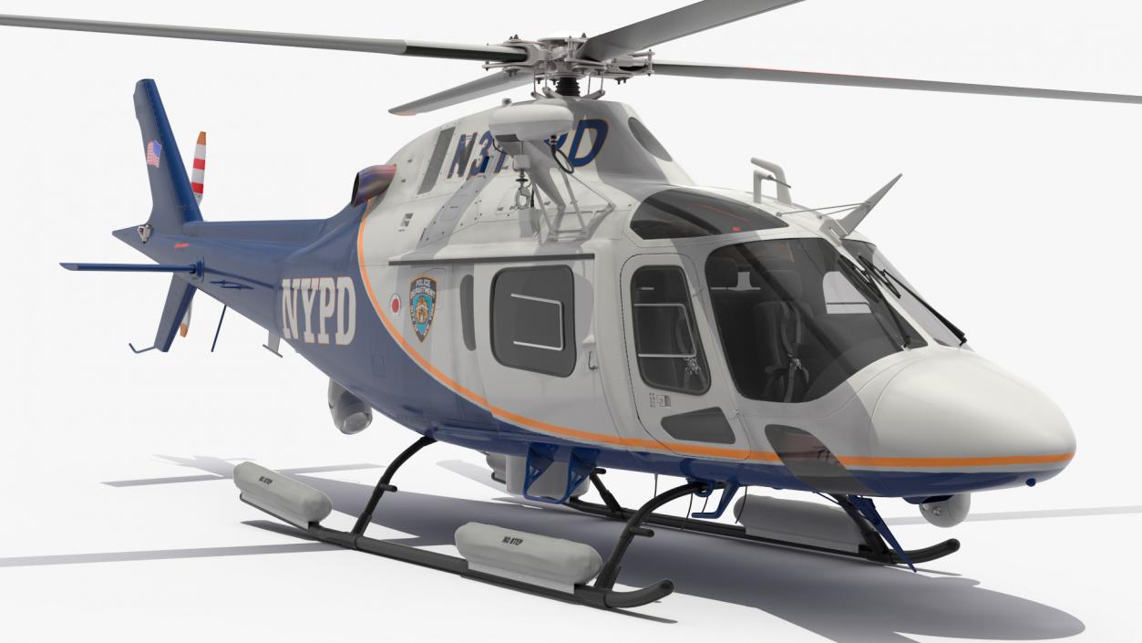 3D model Helicopter AgustaWestland AW119 Police Rigged