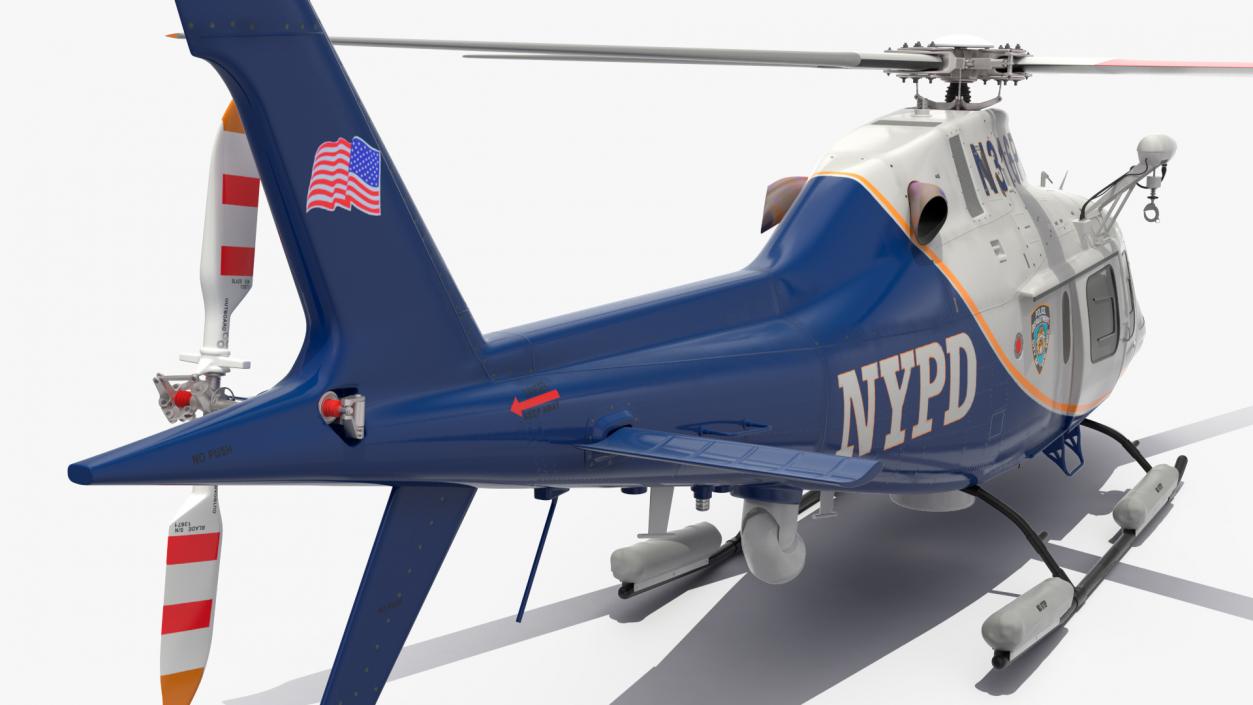 3D model Helicopter AgustaWestland AW119 Police Rigged