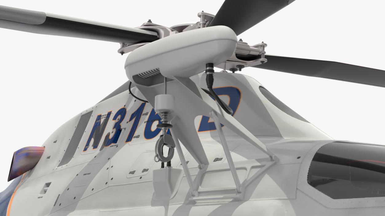 3D model Helicopter AgustaWestland AW119 Police Rigged