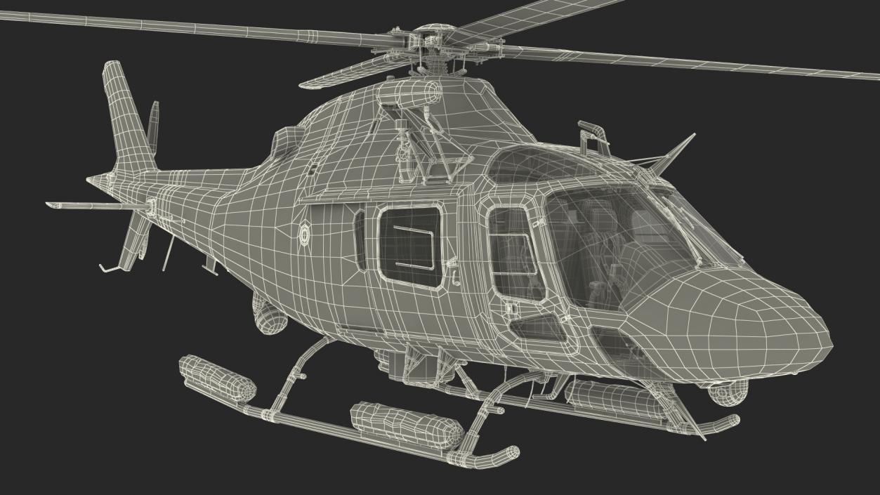 3D model Helicopter AgustaWestland AW119 Police Rigged