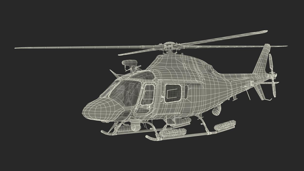 3D model Helicopter AgustaWestland AW119 Police Rigged