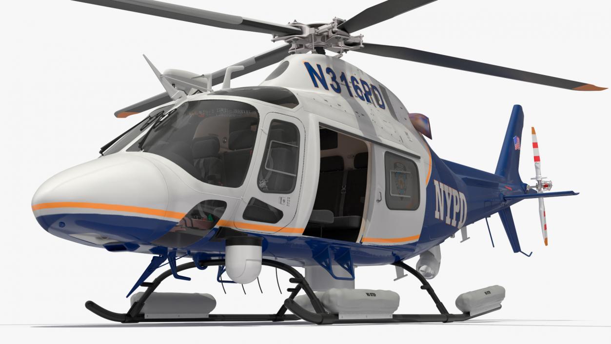 3D model Helicopter AgustaWestland AW119 Police Rigged